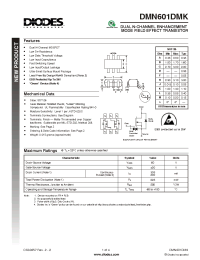 Datasheet DMN601DMK-7 manufacturer Diodes