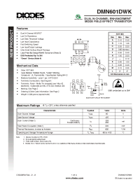 Datasheet DMN601DWK manufacturer Diodes