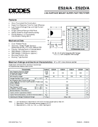 Datasheet ES2BA manufacturer Diodes