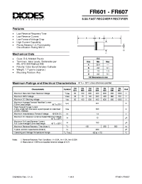 Datasheet FR607 manufacturer Diodes