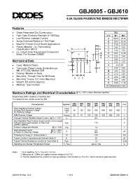 Datasheet GBJ604 manufacturer Diodes