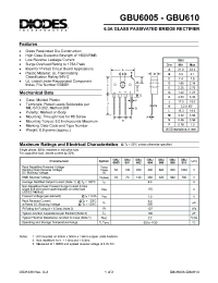 Datasheet GBU604 manufacturer Diodes