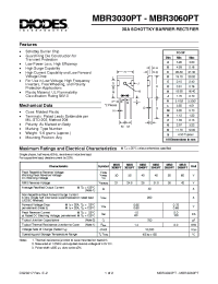 Datasheet MBR3050PT производства Diodes