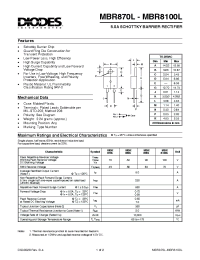 Datasheet MBR8100 производства Diodes