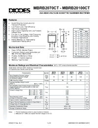 Datasheet MBRB2090CT производства Diodes