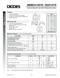 Datasheet MMBD4148TW manufacturer Diodes