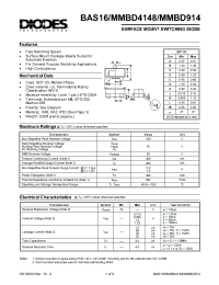 Datasheet MMBD914-7 производства Diodes