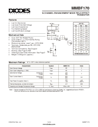 Datasheet MMBF170-7 производства Diodes