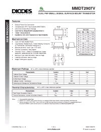 Datasheet MMDT2907V-7 производства Diodes