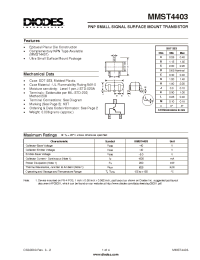 Datasheet MMST4403-7 производства Diodes