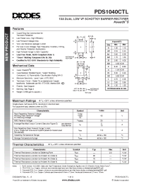 Datasheet PDS1040CTL производства Diodes