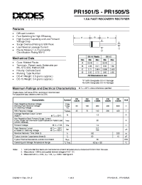 Datasheet PR1501S manufacturer Diodes