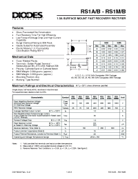 Datasheet RS1A manufacturer Diodes