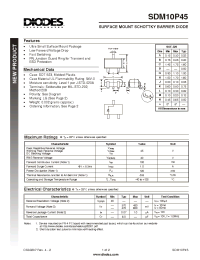 Datasheet SDM10P45-7 manufacturer Diodes