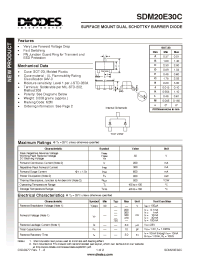 Datasheet SDM20E30C manufacturer Diodes