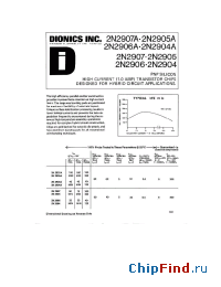 Datasheet 2N2905 manufacturer Dionics