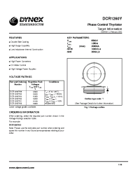 Datasheet DCR1260Y62 manufacturer Dynex