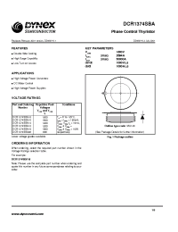 Datasheet DCR1374SBA16 manufacturer Dynex