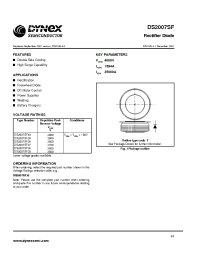 Datasheet DS2007SF40 manufacturer Dynex