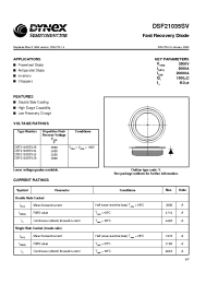 Datasheet DSF21035SV manufacturer Dynex