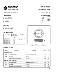 Datasheet DSF21060SV60 manufacturer Dynex