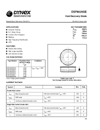 Datasheet DSF8025SE20 manufacturer Dynex