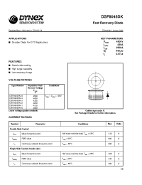 Datasheet DSF8045SK manufacturer Dynex