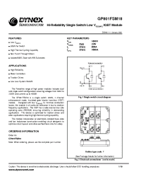 Datasheet GP801FSM18 manufacturer Dynex