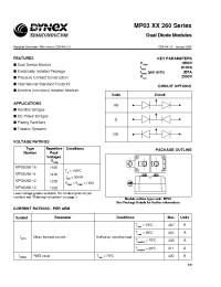 Datasheet MP03XX260 manufacturer Dynex