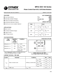 Datasheet MP03XXX190-12 manufacturer Dynex