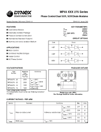 Datasheet MP03XXX275-16 manufacturer Dynex
