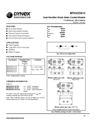 Datasheet MP04DD810-24-W2 manufacturer Dynex