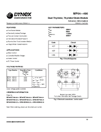 Datasheet MP04HBN490-28 manufacturer Dynex