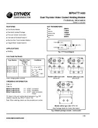Datasheet MP04TT1400-25-W3 manufacturer Dynex