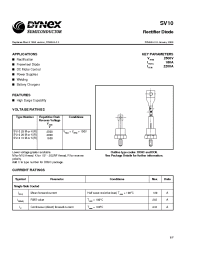 Datasheet SV1016K manufacturer Dynex