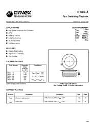 Datasheet TF66612A manufacturer Dynex