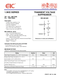 Datasheet 1.5KE150 manufacturer EIC