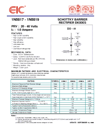 Datasheet 1N5817 manufacturer EIC