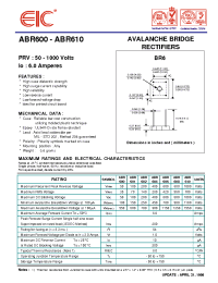 Datasheet ABR601 manufacturer EIC