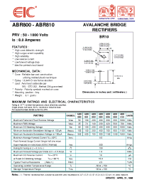 Datasheet ABR801 manufacturer EIC