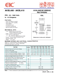 Datasheet AKBL400 manufacturer EIC