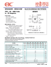 Datasheet BR2506W manufacturer EIC