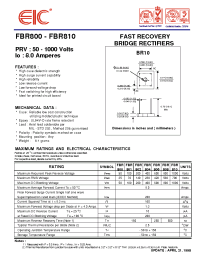 Datasheet FBR802 manufacturer EIC