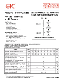 Datasheet FR107G-STR manufacturer EIC