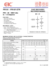 Datasheet FR154 manufacturer EIC