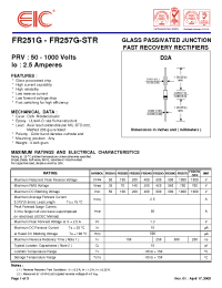 Datasheet FR251G manufacturer EIC