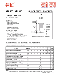 Datasheet KBL406 manufacturer EIC