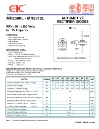 Datasheet MR2502L manufacturer EIC