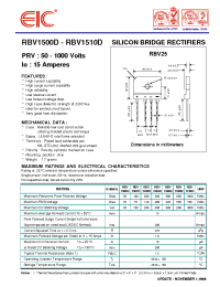 Datasheet RBV1500D manufacturer EIC
