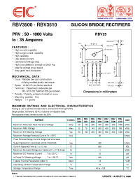 Datasheet RBV3506 manufacturer EIC